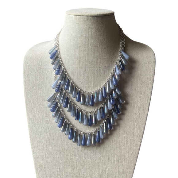 Jewelry - Statement Blue Teardrops Layered Necklace